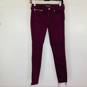 Abercrombie & Fitch maroon skinny jeans